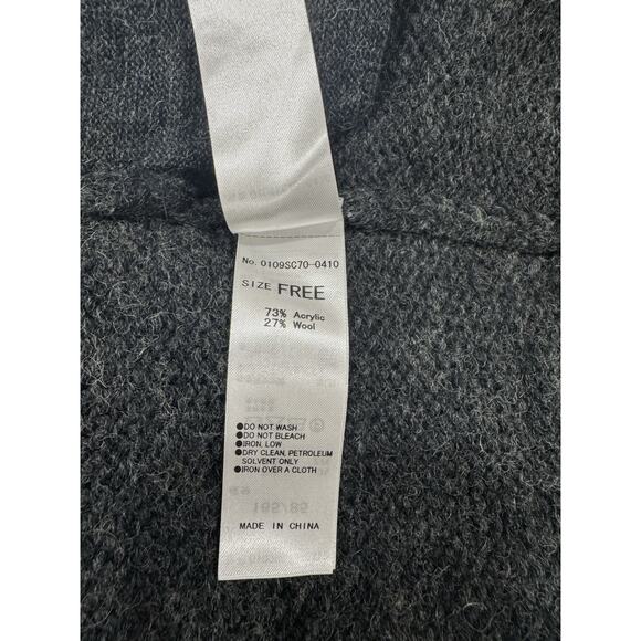 Womens Nordic Cardigan Sweater Fair Isle Wool Blend Gray Brown White - Picture 6 of 6